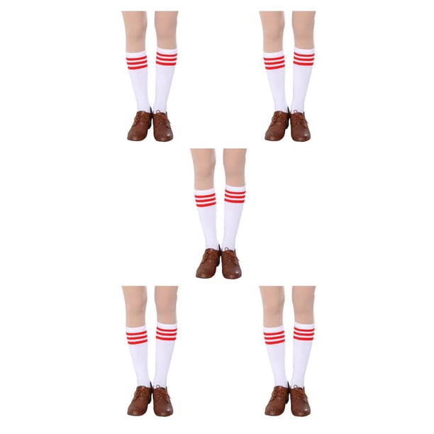 Minnieouse Medias hasta el muslo a rayas, medias antideslizantes para Cosplay, juegos deportivos, calentadores para piernas, Día de San Valentín, rayas Type2 Minnieouse CBP354584
