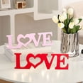 thumbnail image 2 of Wooden Love Sign Valentine's Day Decorations Wedding Table Decorations Wood Love Letters Bridal Shower Signs for Home Decor Married Anniversary Party Wedding Party Proposal Ceremony(Pink), 2 of 3