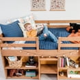 thumbnail image 6 of Max & Lily Solid Wood Modern Farmhouse Low Loft Bed, Twin Bed Frame for Kids with 2 Bookcases, 6 of 12