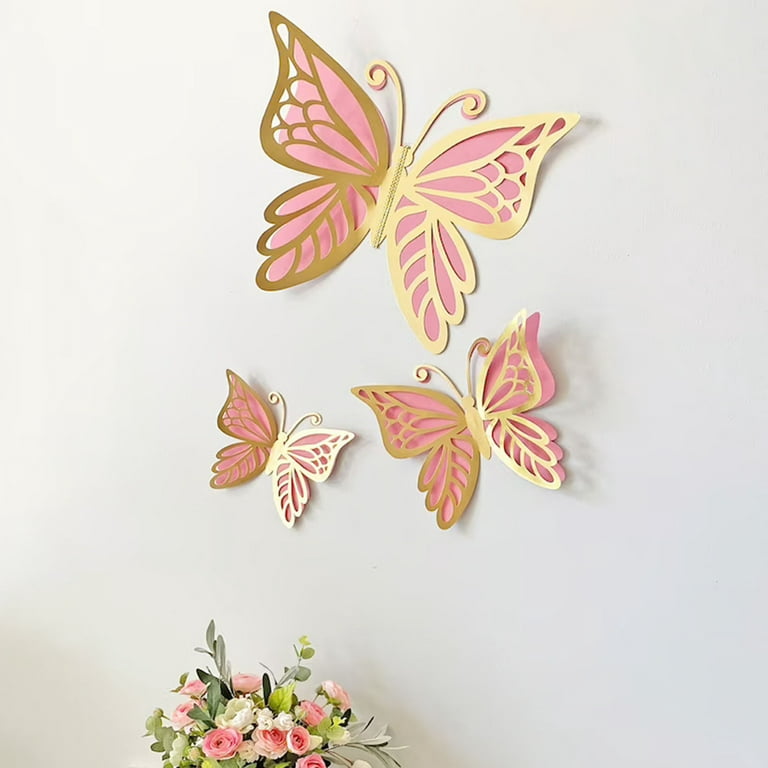 Yasu Gold Butterfly Ornaments Craft Paper Butterflies Gold 3d Butterfly  Decorations High-quality Craft Paper Butterflies for 