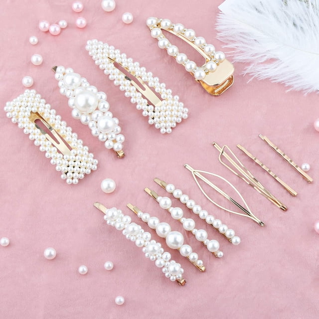 Pinza para el pelo de perlas, 12 Uds., pinza para el pelo de perlas, horquillas para el pelo, horquillas para el pelo de dama de honor de boda, accesorios para Xemadio LN-0713