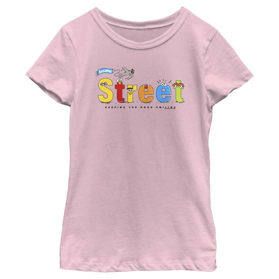 Girl's Sesame Street Keeping the Mood Smiling  Graphic T-Shirt