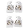 thumbnail image 1 of 4pcs Bathroom Wall Round Rod Hook with Sticker Shower Curtain Rod Holder Clamp, 1 of 7