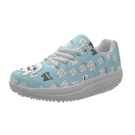 

New Trend Women Flats Cartoon Dentist Tooth Pattern Casual Shoe Breathable Platform Shoes Ladies Sneakers Zapatillas de Mujer