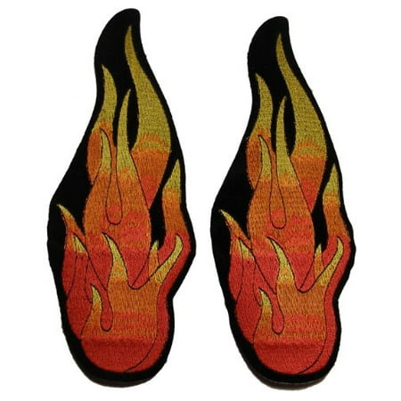 Medium Flames Patch - Pair for Motorcycle or Biker Vest or