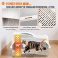 thumbnail image 5 of Kettnjoy Top Entry Cat Litter Box with Lid, Stainless Steel XL Enclosed Cat Kitty Litterbox, Extra Large Metal High Side Litter Pan Tray Box Enclosure Easy Cleaning Anti-Leakage, White, 5 of 7
