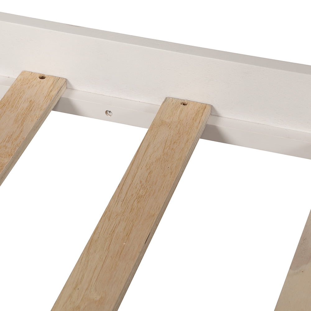 Twin-Over-Full Bunk Beds with Ladders and 2 Storage Drawers, White