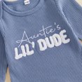 thumbnail image 6 of Cjfdfy Newborn Baby Boy Girl Fall Outfit Auntie's Lil Dude Letter Embroidery Ribbed Long Sleeve Romper And Hat Set Infant Cute Coming Home Outfit 0-9 Months, 6 of 9