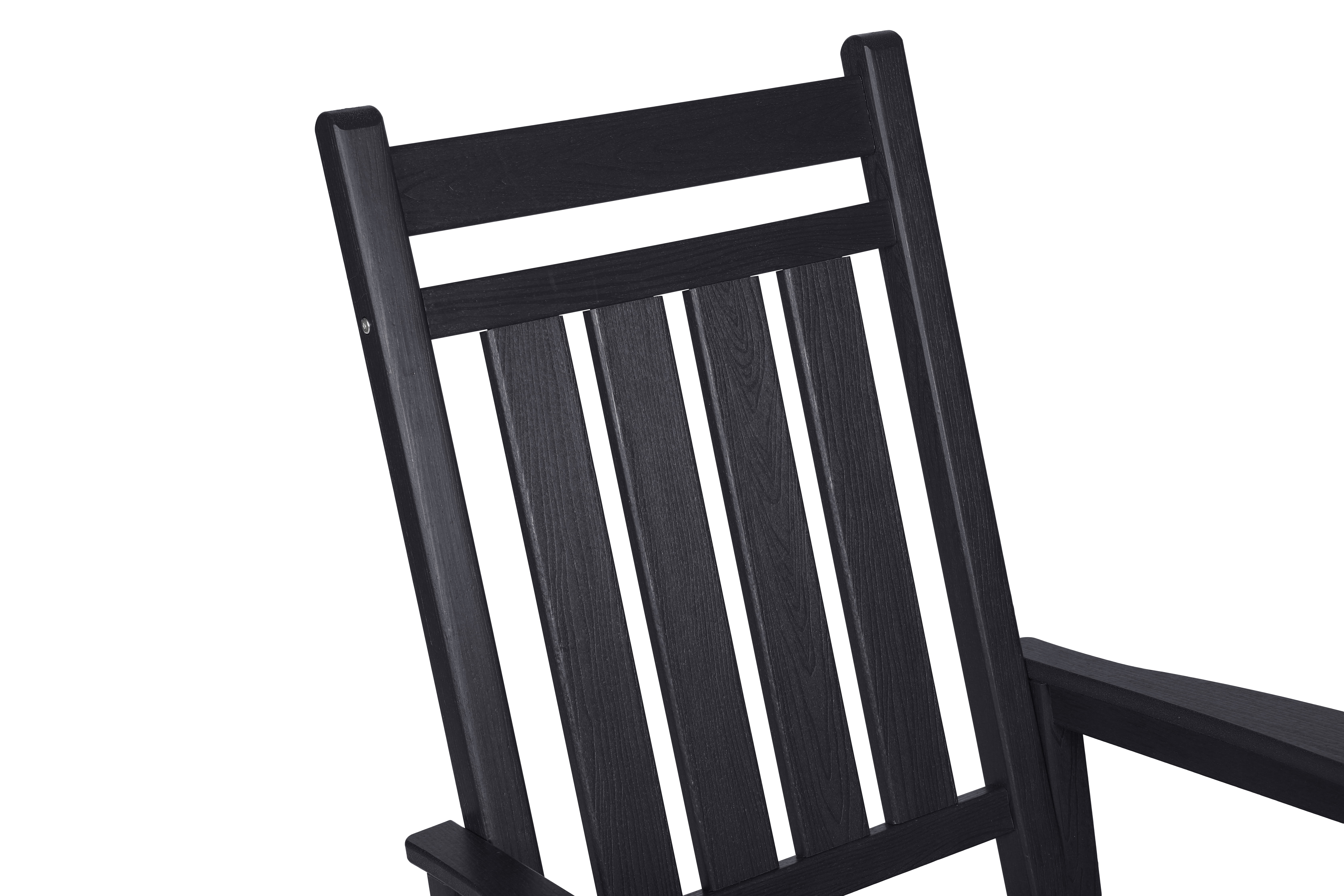 Oversized Adult Rocking Chair, Wood Texture Outdoor Relax Chair for Lawn Garden Backyard Patio Leisure, Black