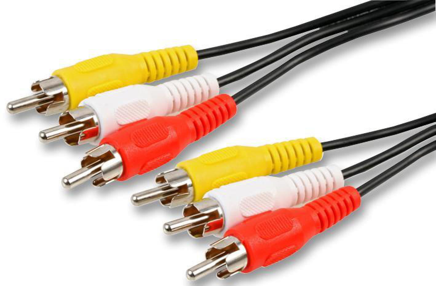 PRO SIGNAL 3x Phono (RCA) Male to 3x Phono Male Lead, 25m Black