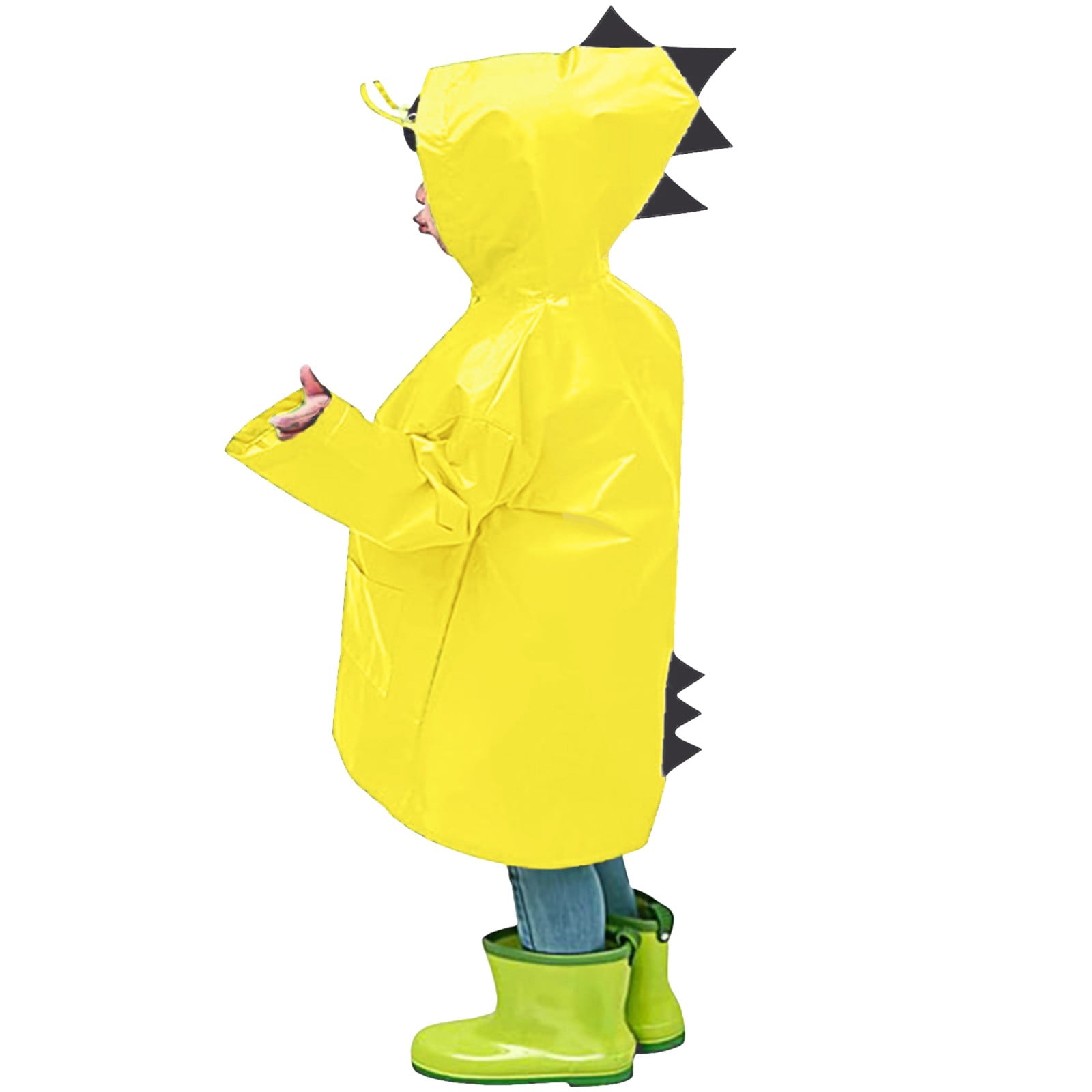 JUMEYU Girls Rain Coat Kids Rain Jacket with Air Vents Mesh Lined Hooded Raincoats for Boys Girls Size 7-8 (Yellow,7-8 Years)