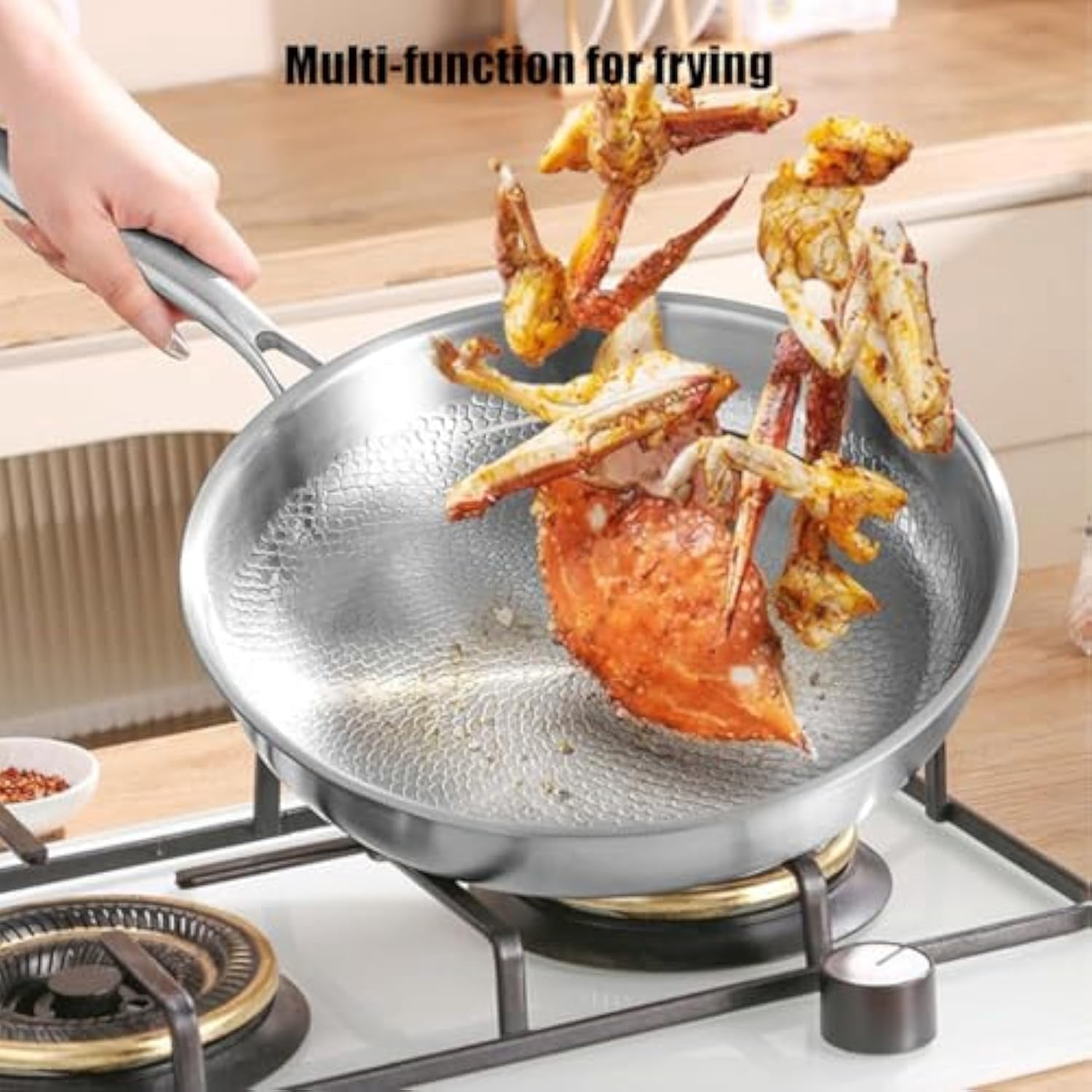 2025 New Titanium Pan, Pure Titanium Pro Frying Pan with Lid, Hammered Non Stick Fry Pan - Fast & Even Heating, Oven-Safe Up to 750°F, Dishwasher Safe, for Every Cooktop (With Lid,11.8in)