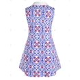 thumbnail image 2 of Botón simulador de talla grande Top sin mangas de impresión floral retro Rosegal  Camisetas sin mangas de talla grande, 2 of 5