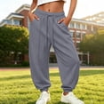 thumbnail image 6 of Wilark Girls Sweatpants with Pockets Size 10, Casual Drawstring Elastic Waist Fashion Running Baggy Joggers for Kids Gray, 6 of 9