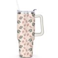 thumbnail image 2 of Holly Leaves 40 Oz Tumbler with Handle Lid and Straw Stainless Steel Double Walled Vacuum Insulated Cup Merry Christmas Gifts Tumbler for Women Men Friends Outdoor Indoor, 2 of 6