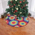 thumbnail image 2 of FMSHPON Rainbow Circle Xmas Christmas Tree Skirt Stand Mat for Holiday Party Decoration Indoor Outdoor 48 inches, 2 of 3