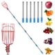thumbnail image 2 of Recolector de frutas con barra telescópica Recolector de frutas de acero inoxidable Cesta duradera Herramienta de recolección de frutas Barra recolectora de frutas de peso ligero para limones Manzanas, 2 of 6