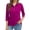 Purple, variant on Bbyeadc Women's Golf Shirt 3/4 Length Sleeve Collared Golf T-Shirt Button Top Fashion Going Out T-Shirt,Purple(XXXL)