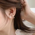 thumbnail image 5 of 1Pair Woman Delicate Tulip Flower Earrings With White Faux Pearl, 5 of 13
