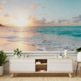 thumbnail image 3 of Idea4wall 8pcs Mural Romantic Beach Sea Wave Stick Wallpaper Removable Wall Murals Large Wall Stickers for Home Decoration, 72"x192", 3 of 5