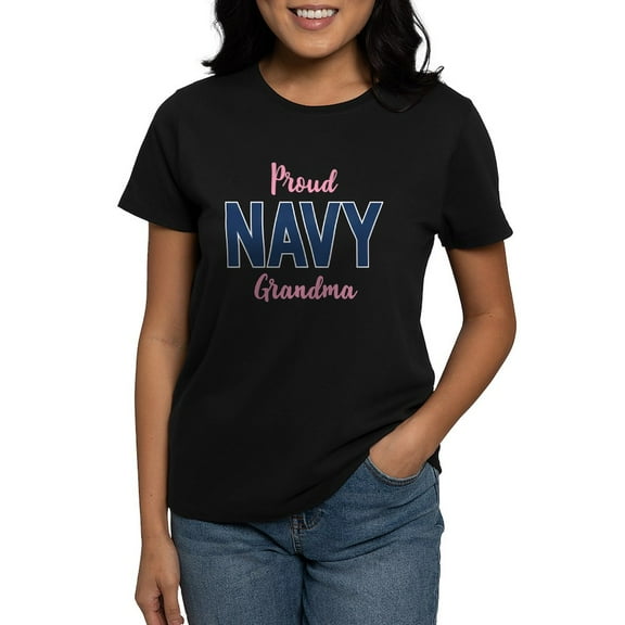 CafePress - Proud Navy Grandma Women's Dark T Shirt - Women's Traditional Fit Dark T-Shirt