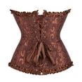 thumbnail image 3 of SnnmBlm Women's Bustier Corset Lace Up Boned Overbust Bustier Top Coffee M, 3 of 3