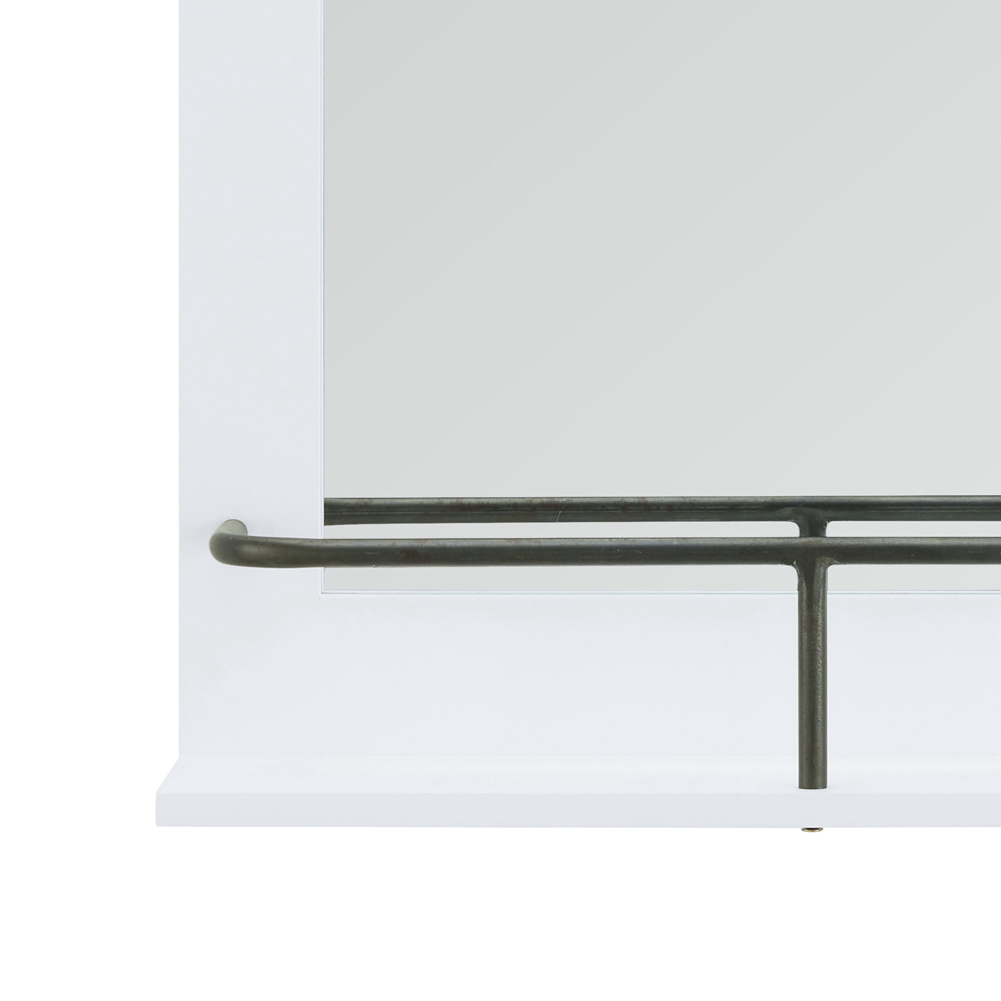 FirsTime & Co. White Ingram Barn Door Wall Mirror With Shelf, Farmhouse, Rectangular, 19.75 x 4.5 x 24.75 in