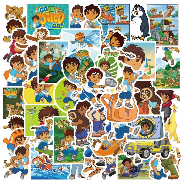 Paquete de pegatinas Go Diegos Go Anime de vinilo impermeable, 50 unidades