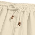 thumbnail image 5 of LTTVQM Men's Cotton Linen Shorts Casual Elastic Waist Drawstring 2026 Summer Beach Vacation Shorts with Pockets Khaki L, 5 of 7