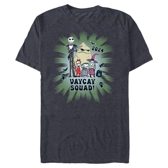 Disney Nightmare Before Christmas Family Vacay Squad 2024 - Short Sleeve Blended T-Shirt for Adults - Customized-Navy Heather