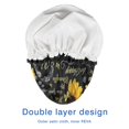 thumbnail image 4 of Shower Caps,Black Sunflower Word Pattern Waterproof Shower Cap for Women 4 Pieces,Double Reusable Hair Cover for Shower PEVA Elastic Stretch Hem, 4 of 7