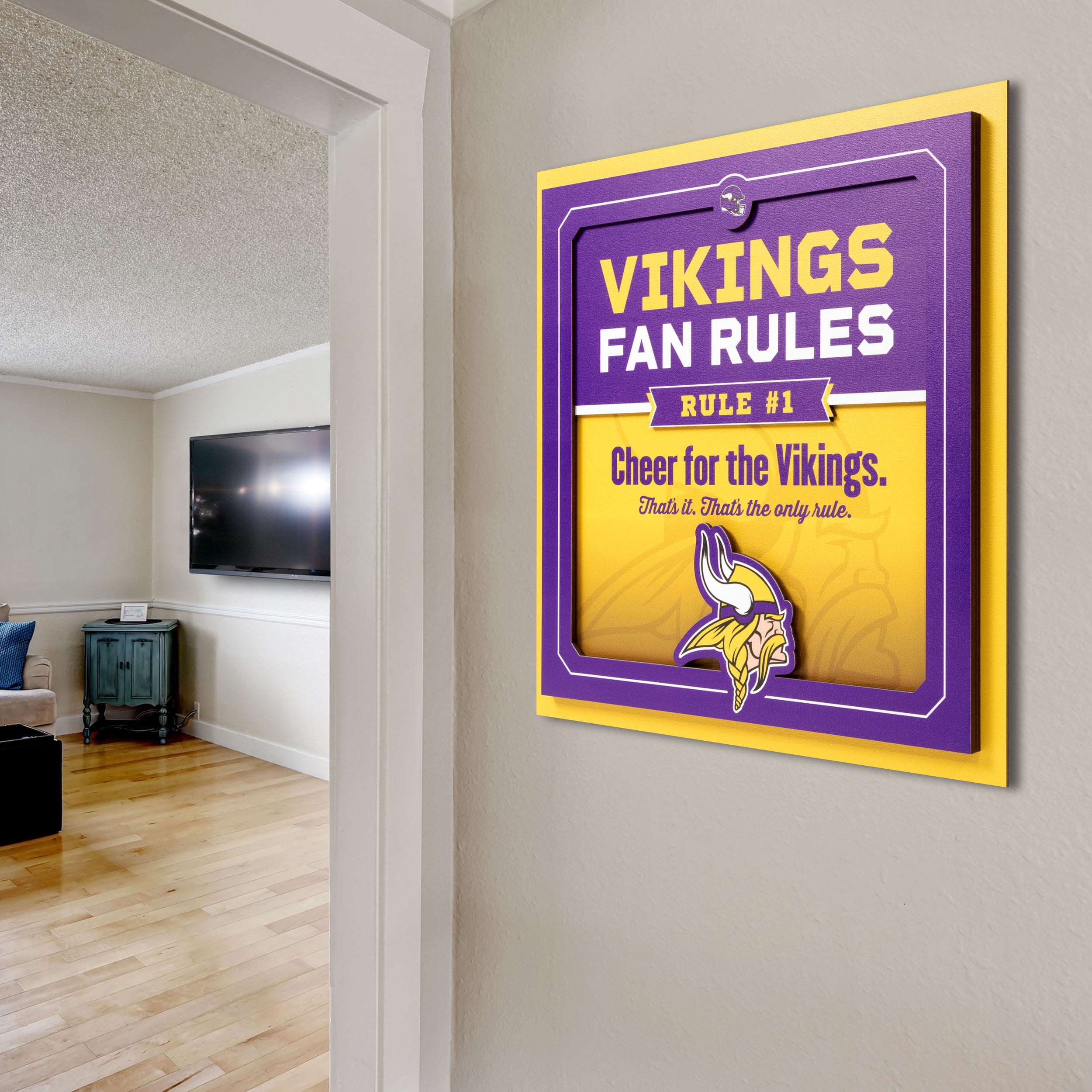 YouTheFan NFL Minnesota Vikings Fan Rules 3D Wall Art