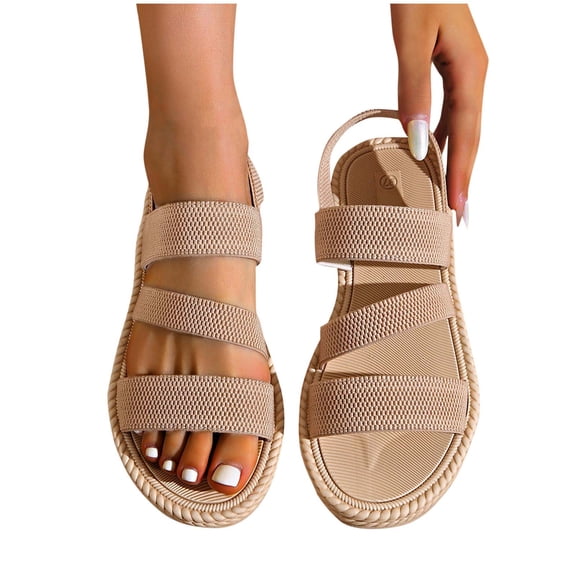 Purcolt Women's Slingback Flat Sandals Casual Open Toe Slip on Strappy Sandals Summer Beach Slippers Shoes for Walking Vacation Party