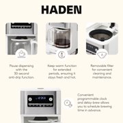 Haden Generous Brew 14 Cup Programmable Digital Coffee Maker, Ivory/Chrome