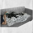 thumbnail image 6 of Human Heart Soft Flannel Fleece Throw Blanket, Flourish Follow Your Heart Words on Organ with Outline Flowers, Cozy Plush for Indoor and Outdoor Use, 50" x 60", Charcoal Grey and White, by Ambesonne, 6 of 6