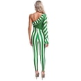 thumbnail image 2 of iiniim Womens Christmas Bodysuit Santa Claus Cosplay Rompers Flared Sleeve Unitard Candy Cane Costumes Green 4XL, 2 of 7