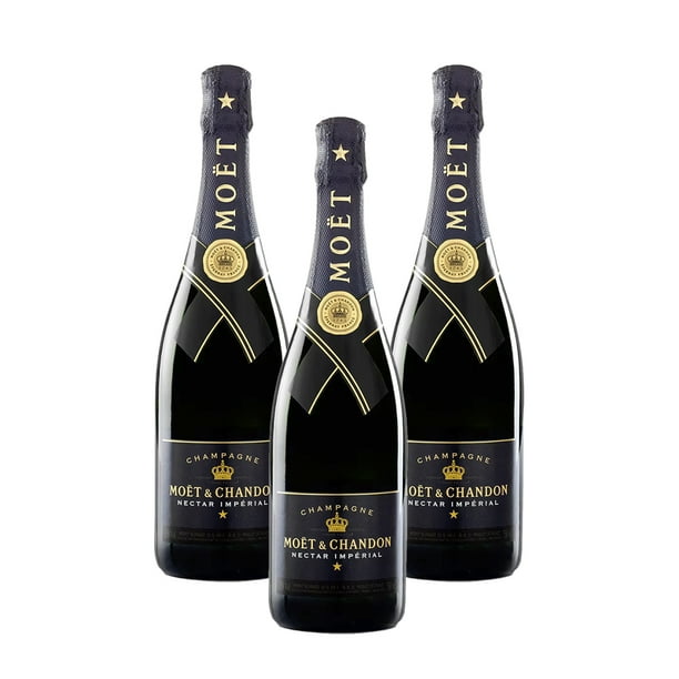 Pack de 3 Champagne Moet Nectar Imperial 750 ml Importado MOET & CHANDON Imperial