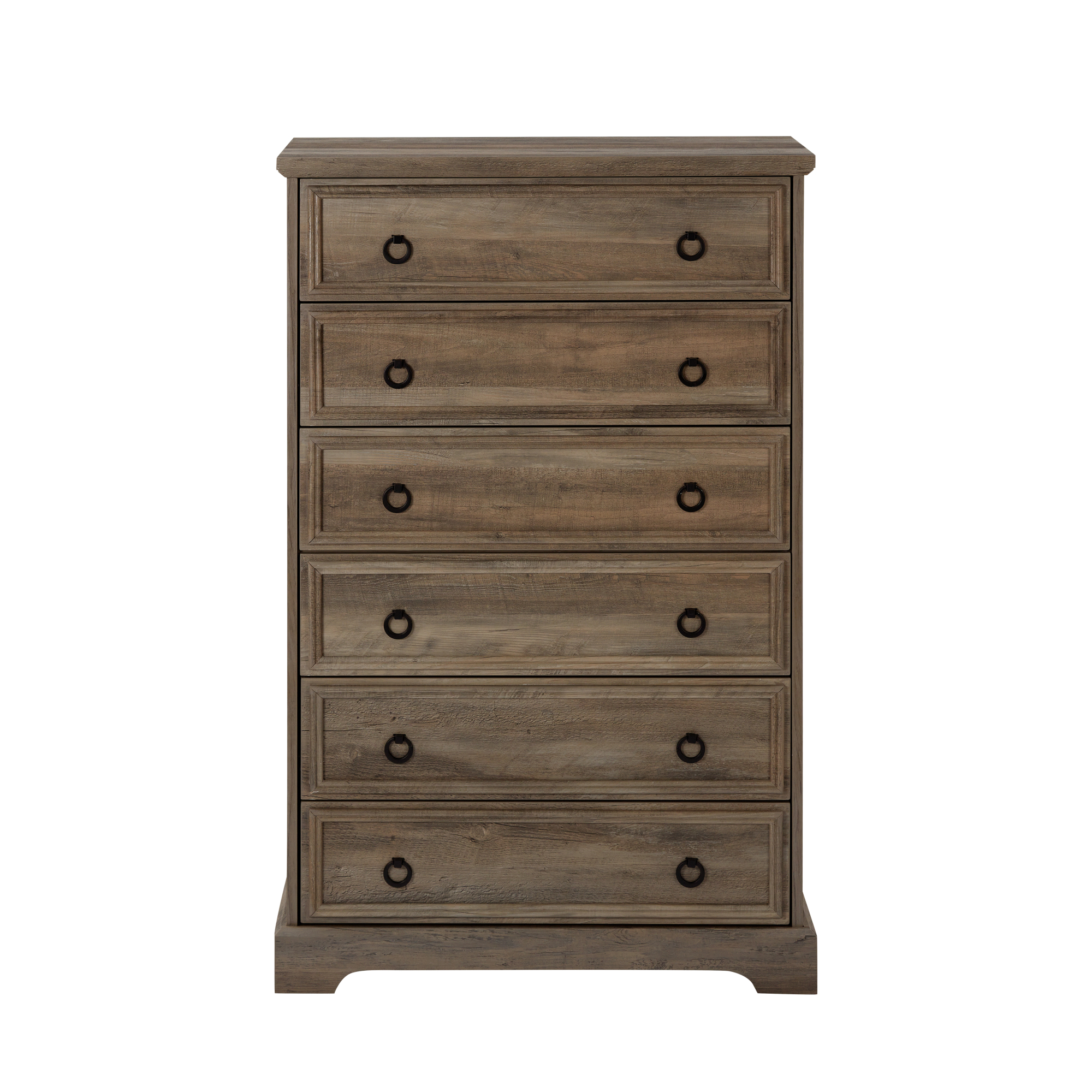Leumius Modern 6 Drawer Dresser, Tall Chest of Drawers Closet Organizers & Storage Clothes,Easy Pull Handle, Textured Borders for Living Room, Hallway, Bedroom Gray
