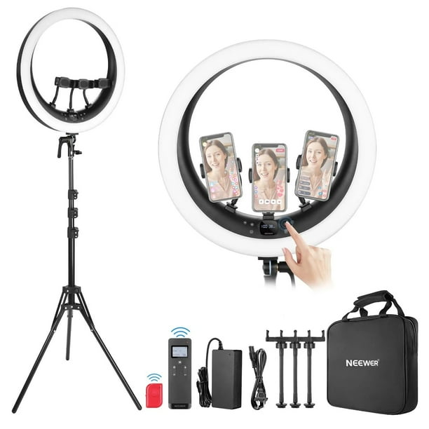 Neewer Rp18h Anillo De Luz Led 19 3 Soportes Para Teléfono