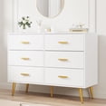 thumbnail image 7 of Kselythan 6 Drawer Dresser For Bedroom,Wide Modern Chest Of Drawers,Wooden Dresser TV Stand With Gold Handles,Closet Clothes Storage Organizer For Living Room Entryway Hallway, 7 of 7