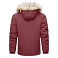 thumbnail image 3 of Lenago Winter Quilted Jackets For Men Warm Parka Jacket With Faux Fur Fleece Lining Thermal Winter Fashion Outerwear Solid Color Men'S Overcoat Quilted Thicken Puffer Jacket, 3 of 8