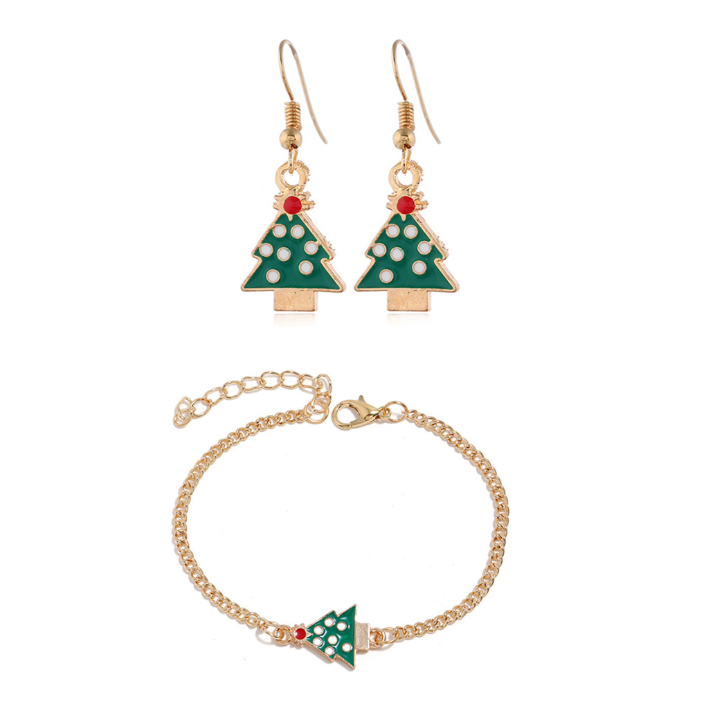 christmas necklace bracelet earring set 