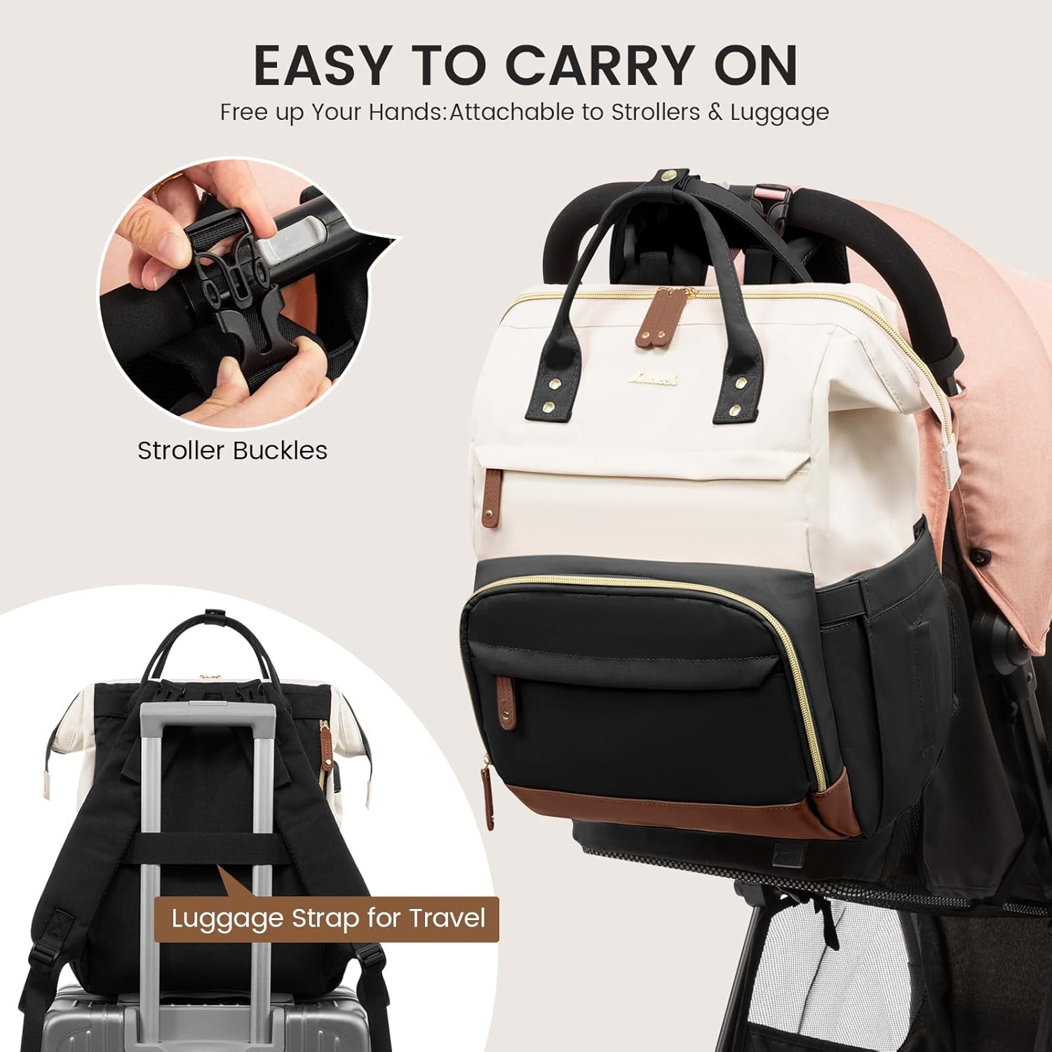 Lovevook Diaper Backpack,Large Diaper Bag Mummy Bag for New Mum Daddy,Convenient Work Travel Baby Bag for Office Mummy and Travel Essential Baby Shower