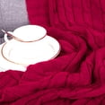 thumbnail image 5 of Unique Bargains Soft 100% Cotton Cable Knitted Throw Blanket For Couch Cardinal 50" x 60", 5 of 8