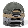 thumbnail image 3 of Bocca Washed Docker Beanie Brimless Cap Hat Without Visor Solid Color Retro Vintage Street Style Spring Autumn Outdoor Gorras Khaki Adjustable, 3 of 6