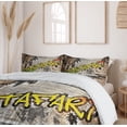 thumbnail image 6 of Ambesonne Rasta Duvet Cover Set, Rastafari Street Graffiti, 2-Calking, Pale Green Yellow, 6 of 7