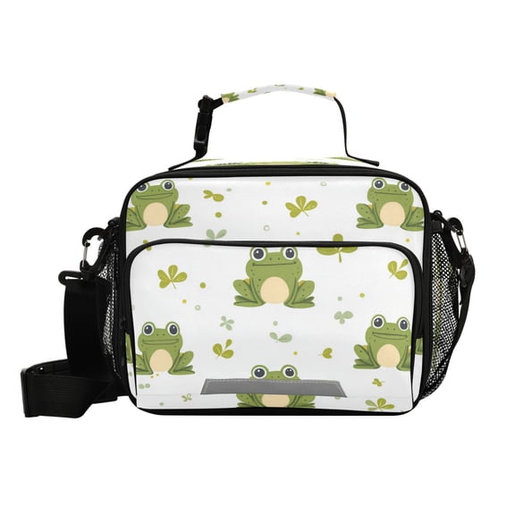 6L Leakproof Lunch Tote with Thermal Lining Lunch Bag Picnic Cooler Bag Cartoon Frog Pattern