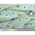 thumbnail image 2 of Soimoi Green Cotton Duck Fabric Poppy Floral Print Fabric by the Yard 42 Inch Wide, 2 of 3