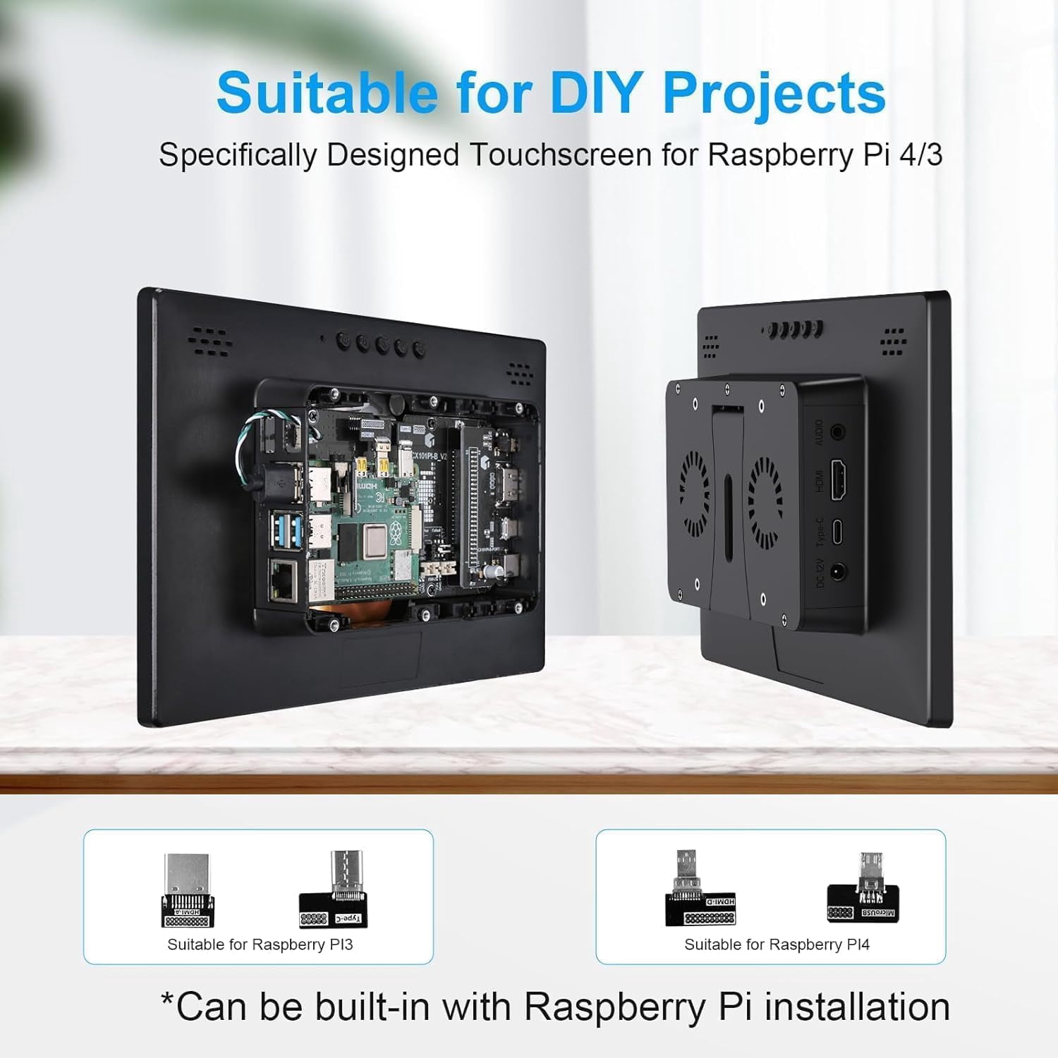HOWENS 10.1 inch IPS Portable Monitor for Raspberry Pi 1280x800 16:10, 1000:1 Contrast 300 Nit High Brightness 60Hz Small HDMI Screen with 3.5mm Headphone Jack - Second Display for Laptop PC Phone