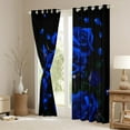 thumbnail image 3 of Manfei Fashion Blue Rose Black Out Curtains for Adult, Flower Floral Curtains Pack of 2 (42x63 Each), Romantic Anniversary Bedroom Curtains, Window Curtains Bedroom Decor, 3 of 6